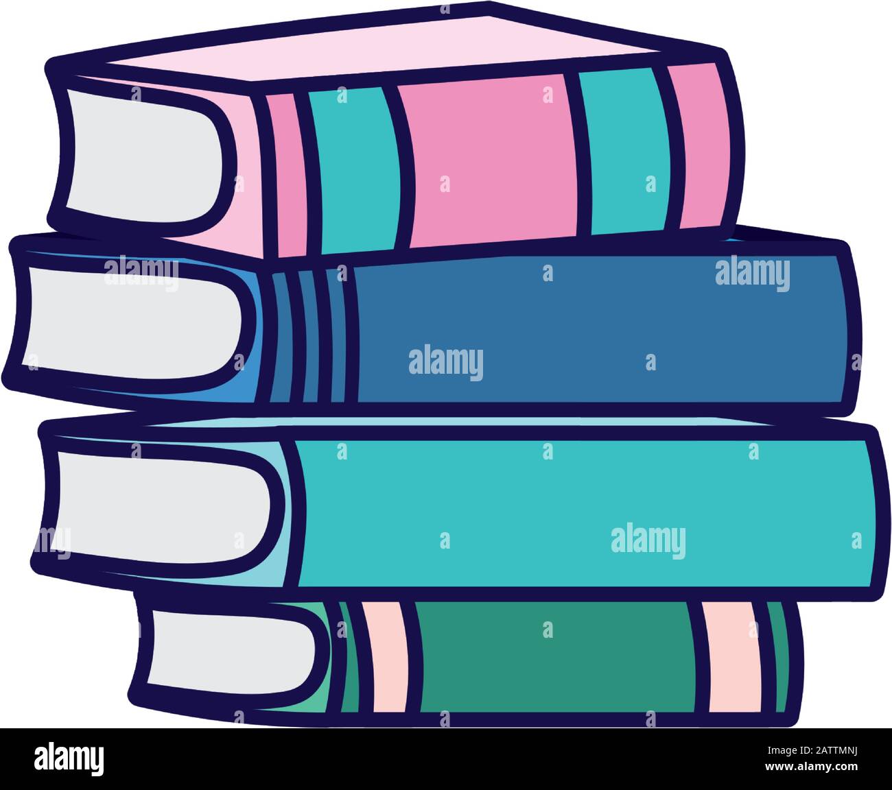 back to school education stacked books learn vector illustration Stock ...