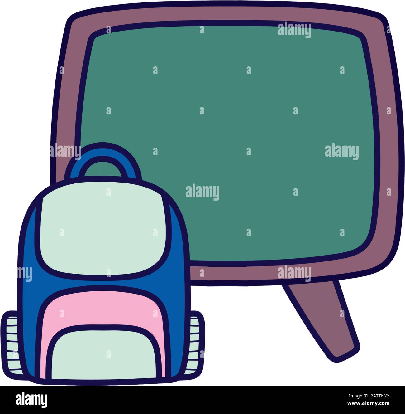 back to school education backpack and chalkboard vector illustration ...