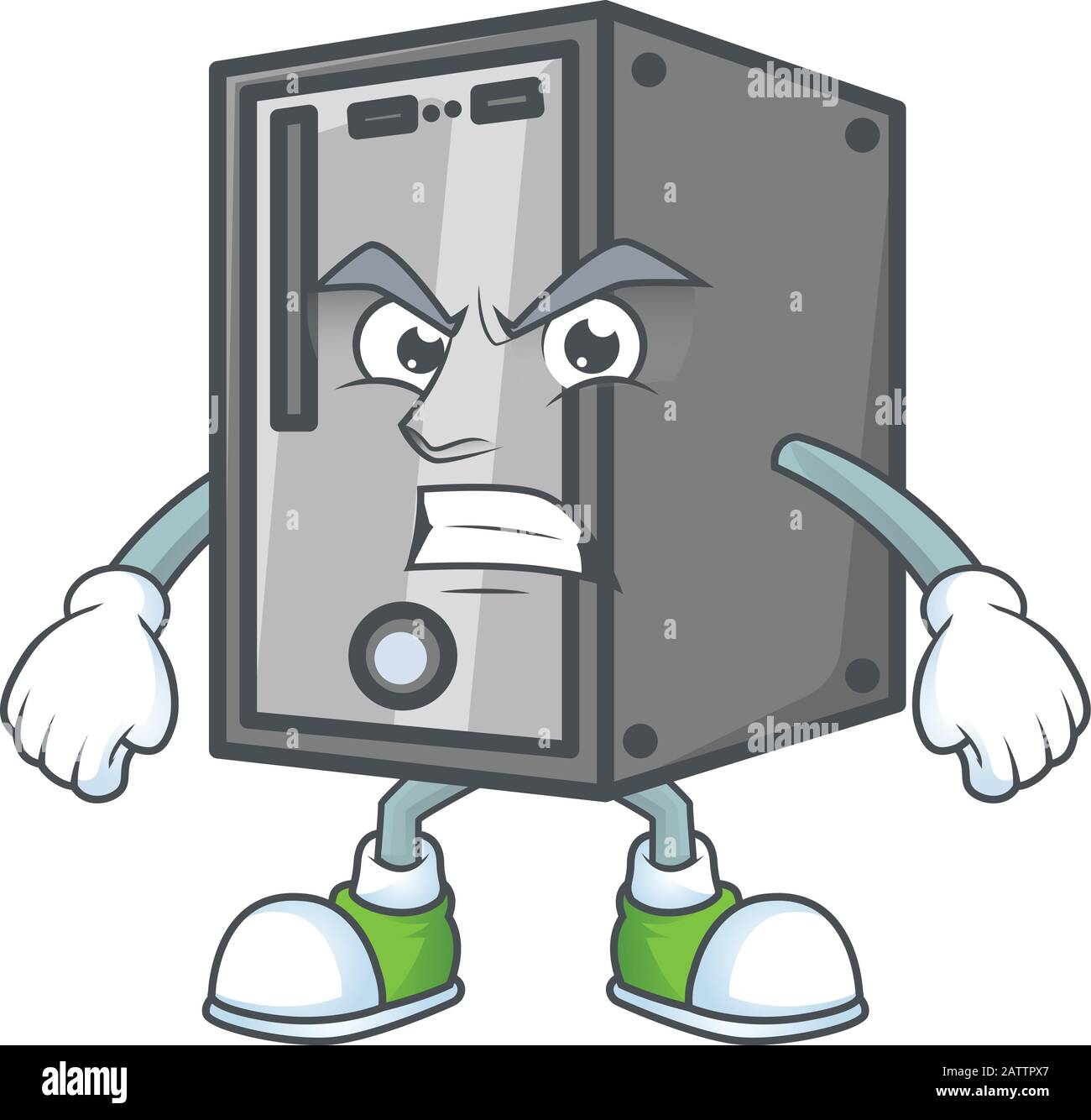 cartoon character of CPU with angry face Stock Vector Image & Art - Alamy