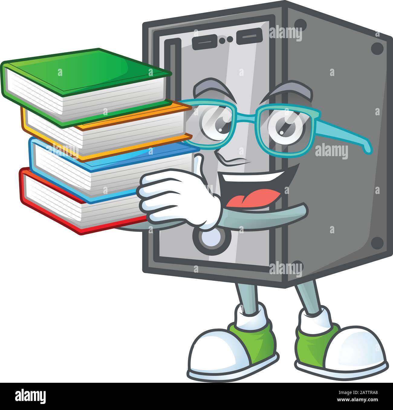 A brainy clever cartoon character of CPU studying with some books Stock  Vector Image & Art - Alamy