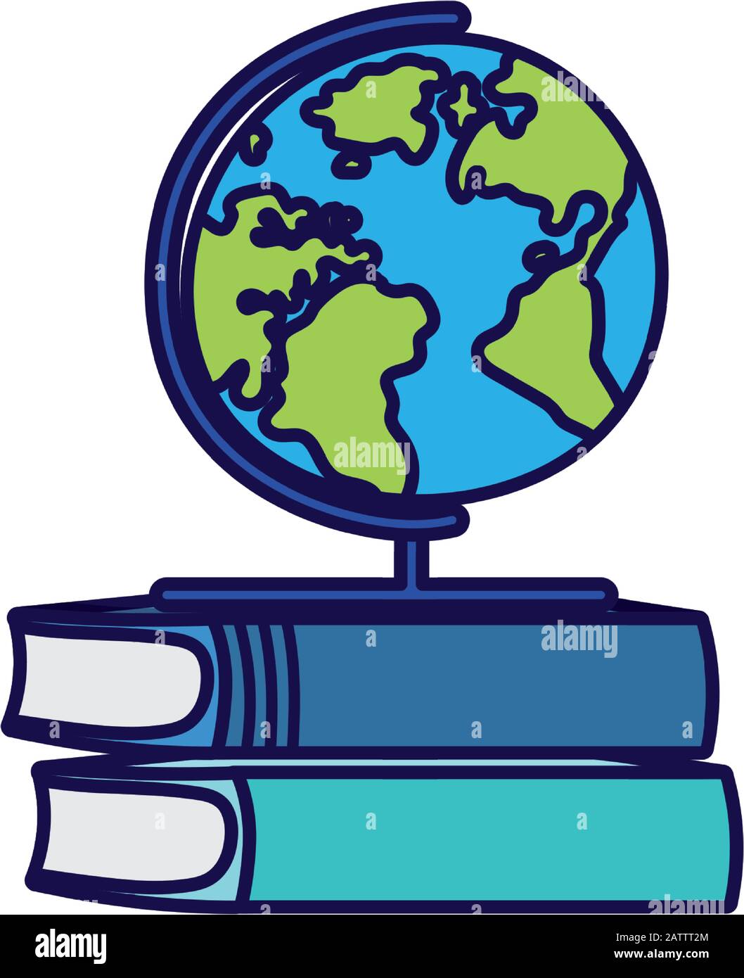 back to school education globe map and books vector illustration Stock ...