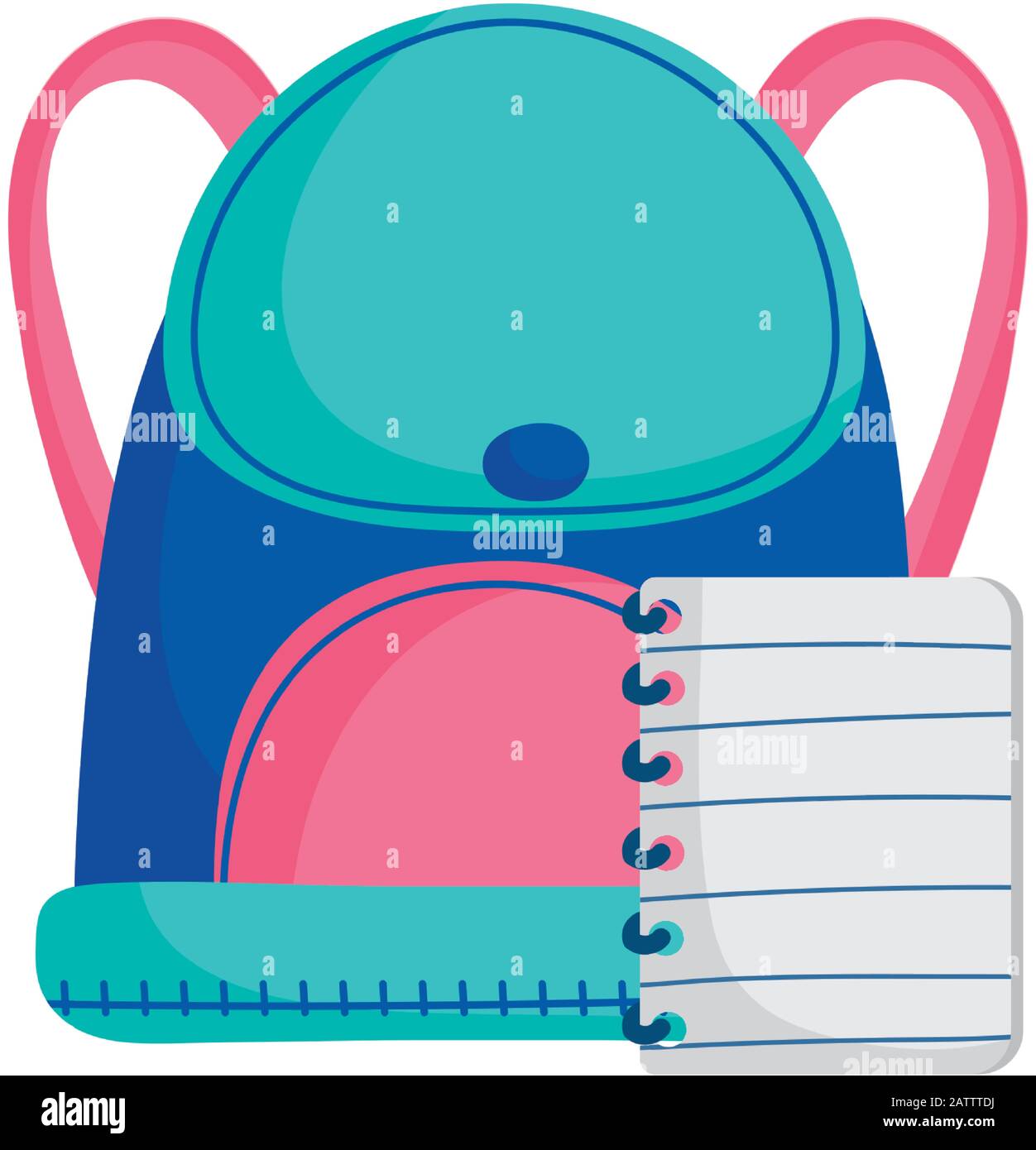 back to school education backpack notebook lines spiral class vector ...