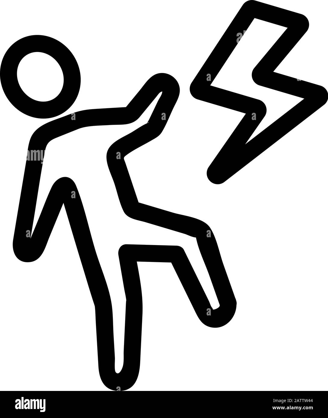 electrocution icon vector. Isolated contour symbol illustration Stock