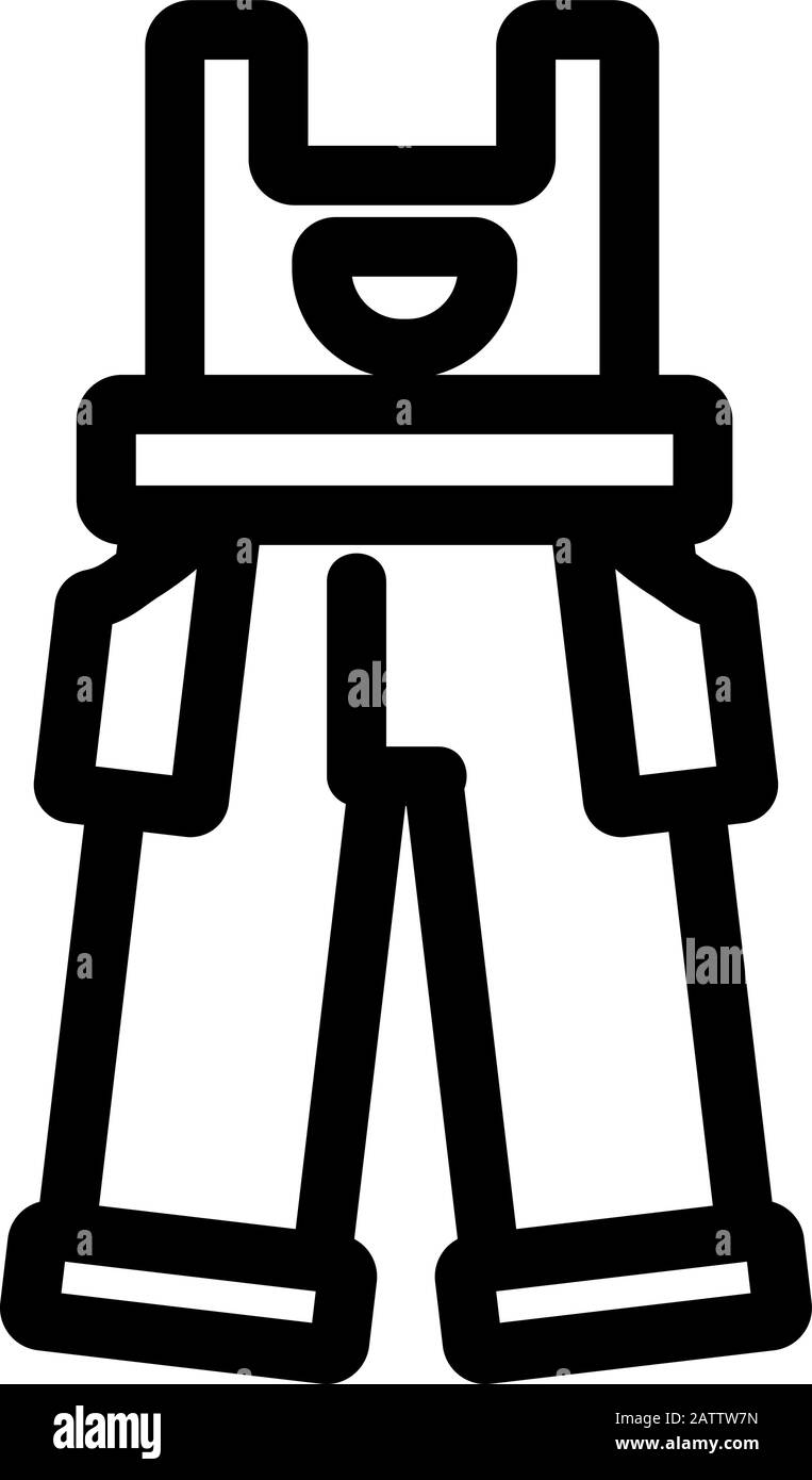 Protective jumpsuit icon vector. Isolated contour symbol illustration ...