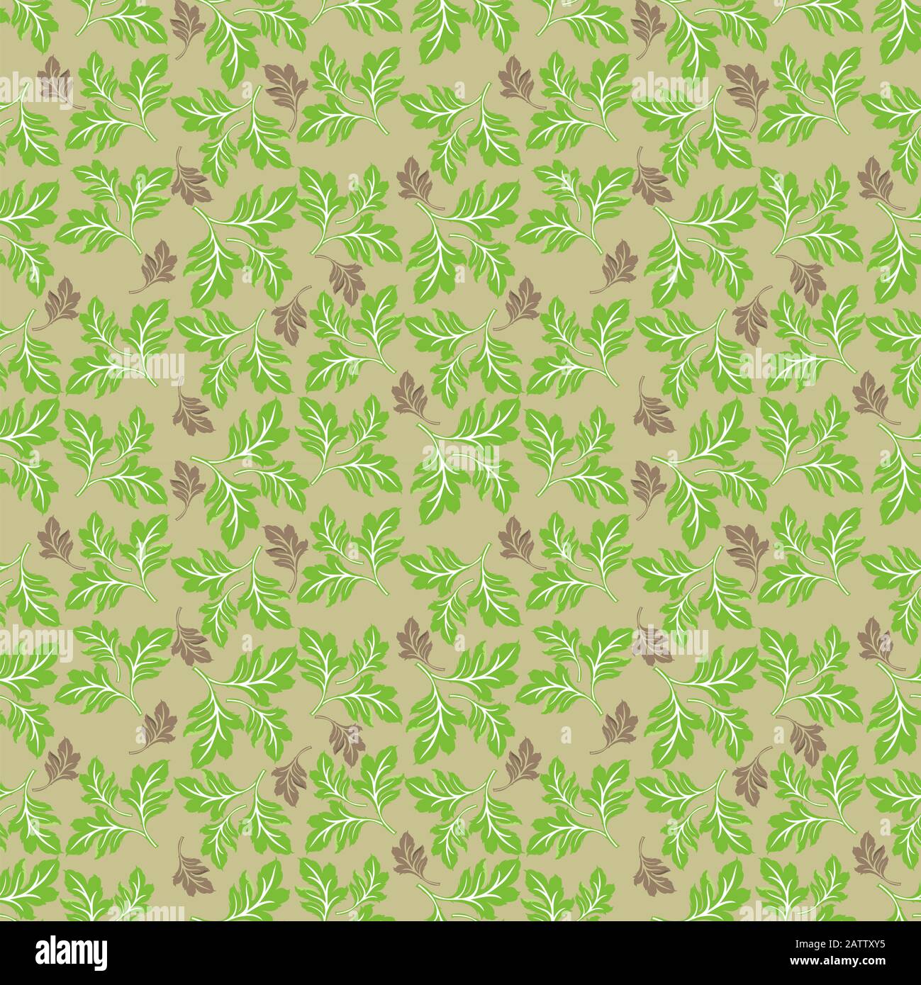 Seamless pattern or background of leaf and two colour pattern Stock Photo