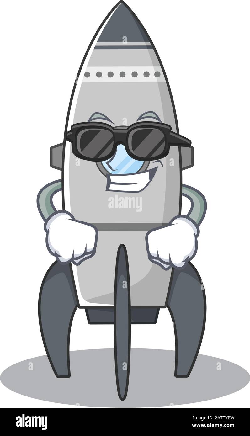 Super cool rocket character wearing black glasses Stock Vector Image ...