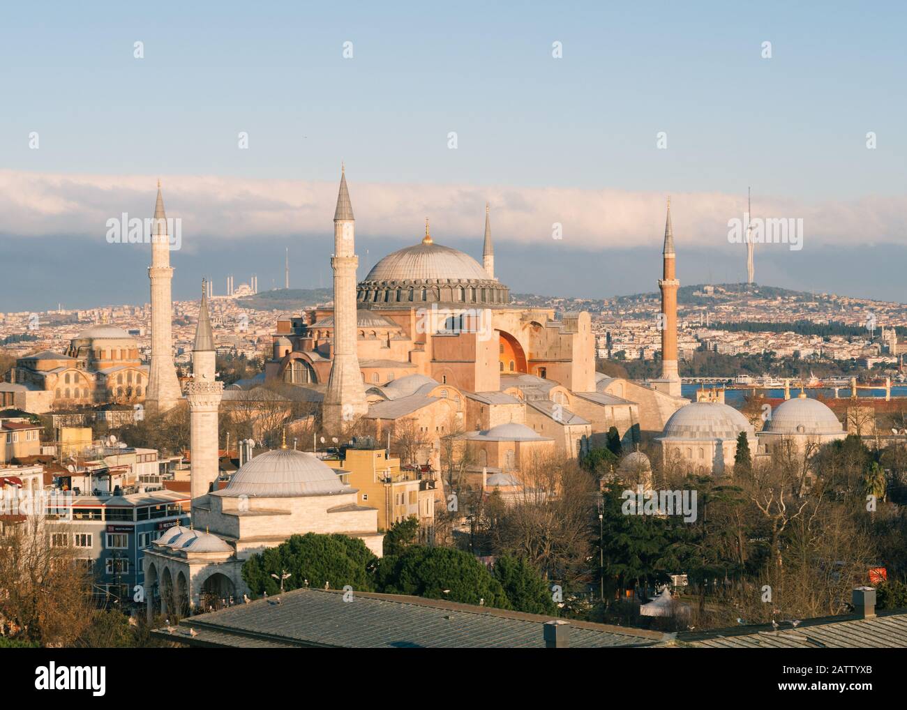 Istanbul, Turkey - Jan 13, 2020: Hagia Sophia Mosque In Sultanahmet Square, Istanbul, Turkey. Hagia Sophia Museum Istanbul Turkey. Stock Photo