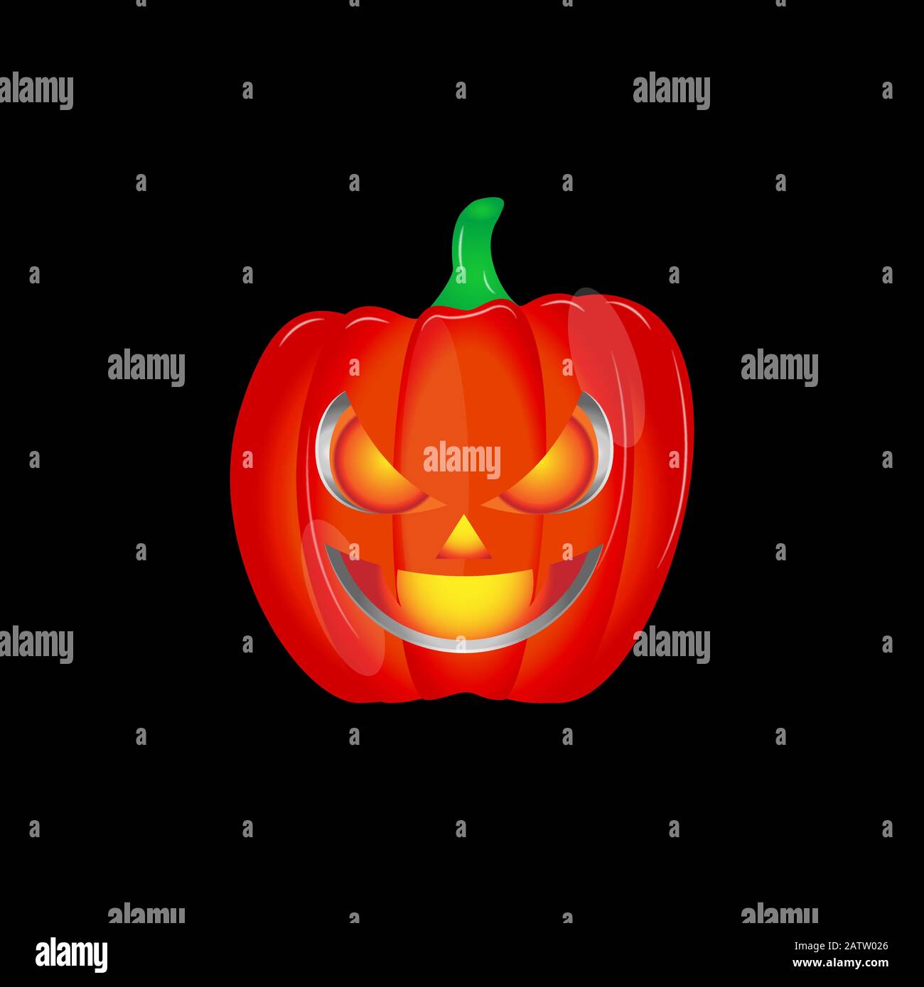 Halloween pumpkin with happy face on dark background Stock Vector Image ...
