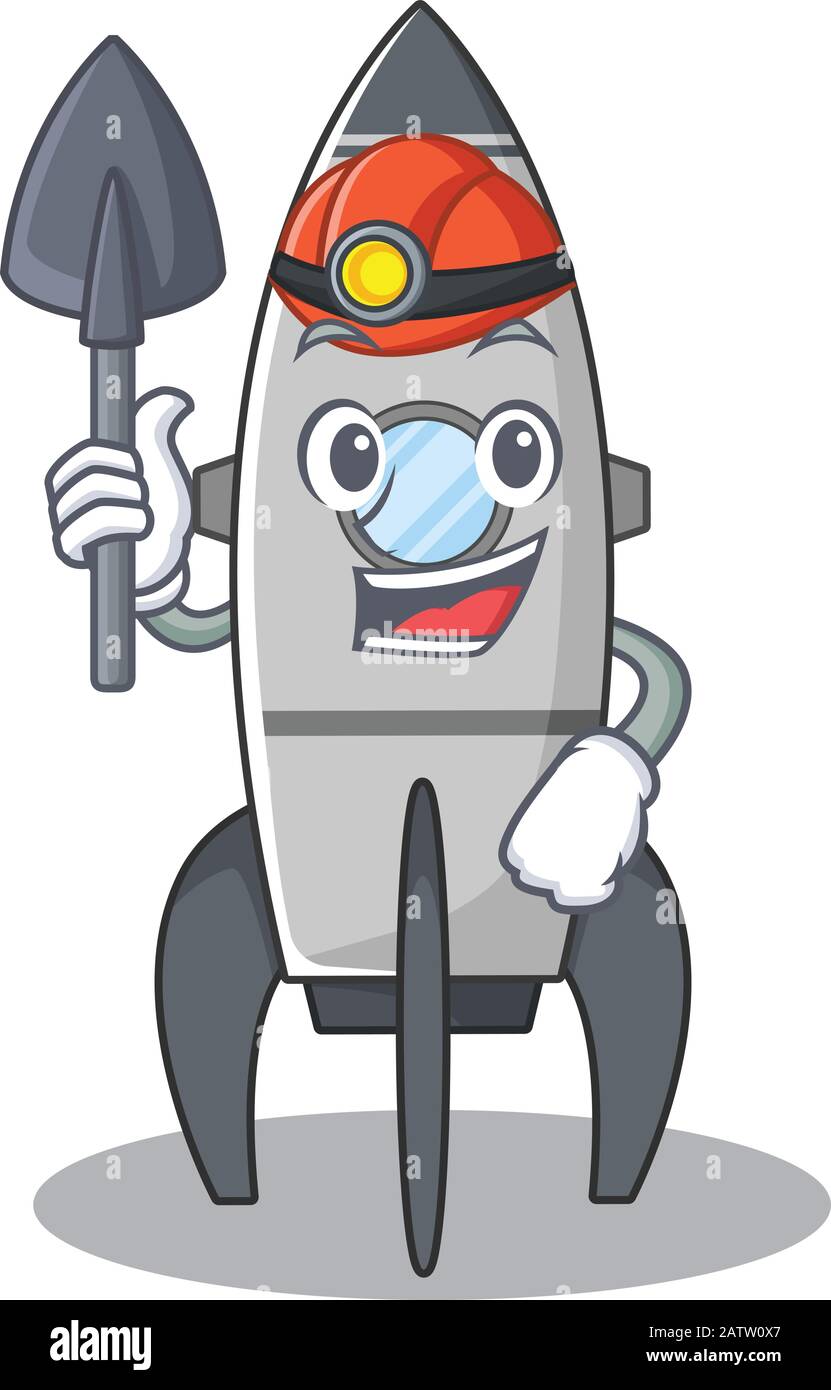 Cool clever Miner rocket cartoon character design Stock Vector Image & Art  - Alamy