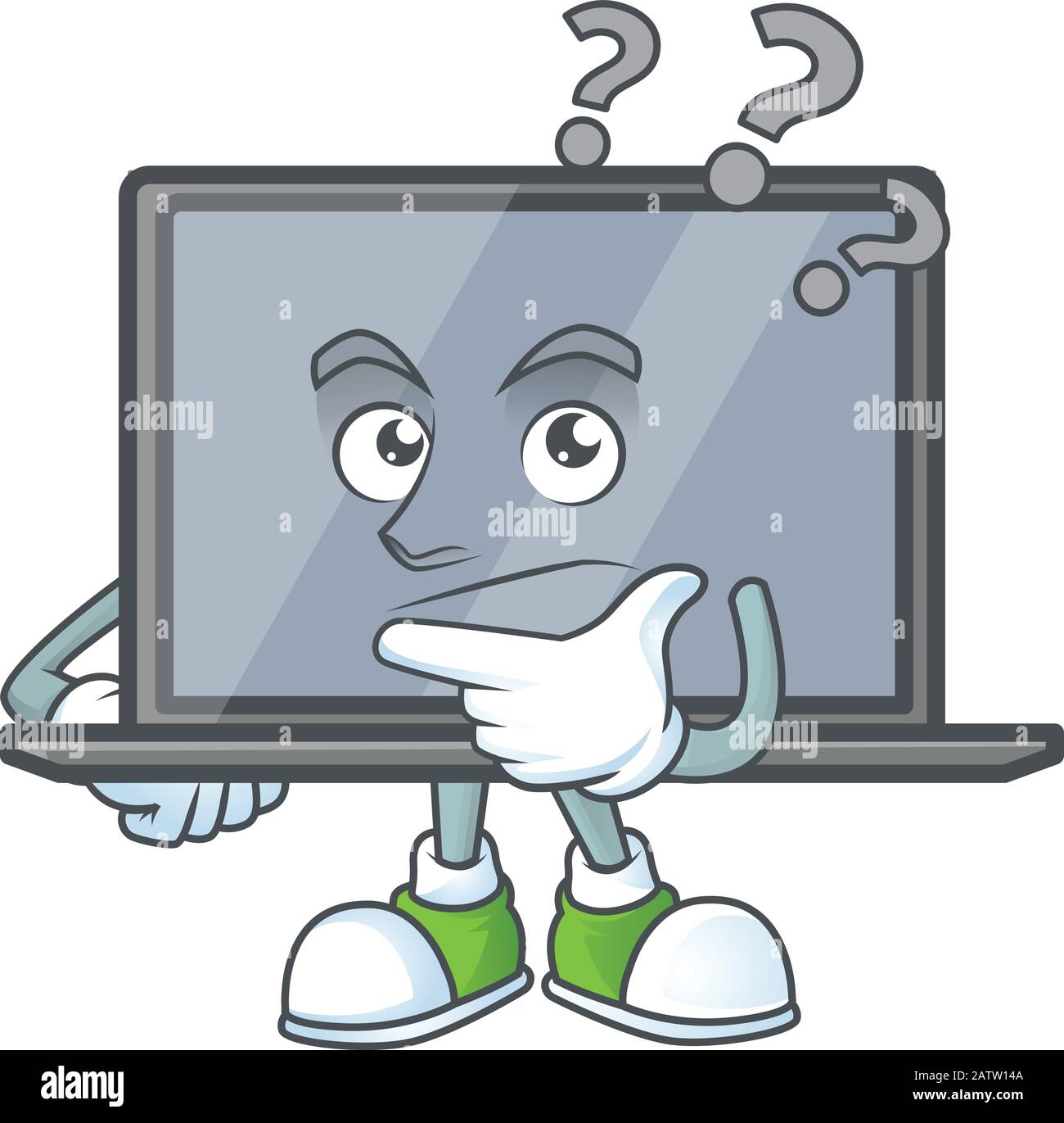 Monitor cartoon mascot style in a confuse gesture Stock Vector Image ...