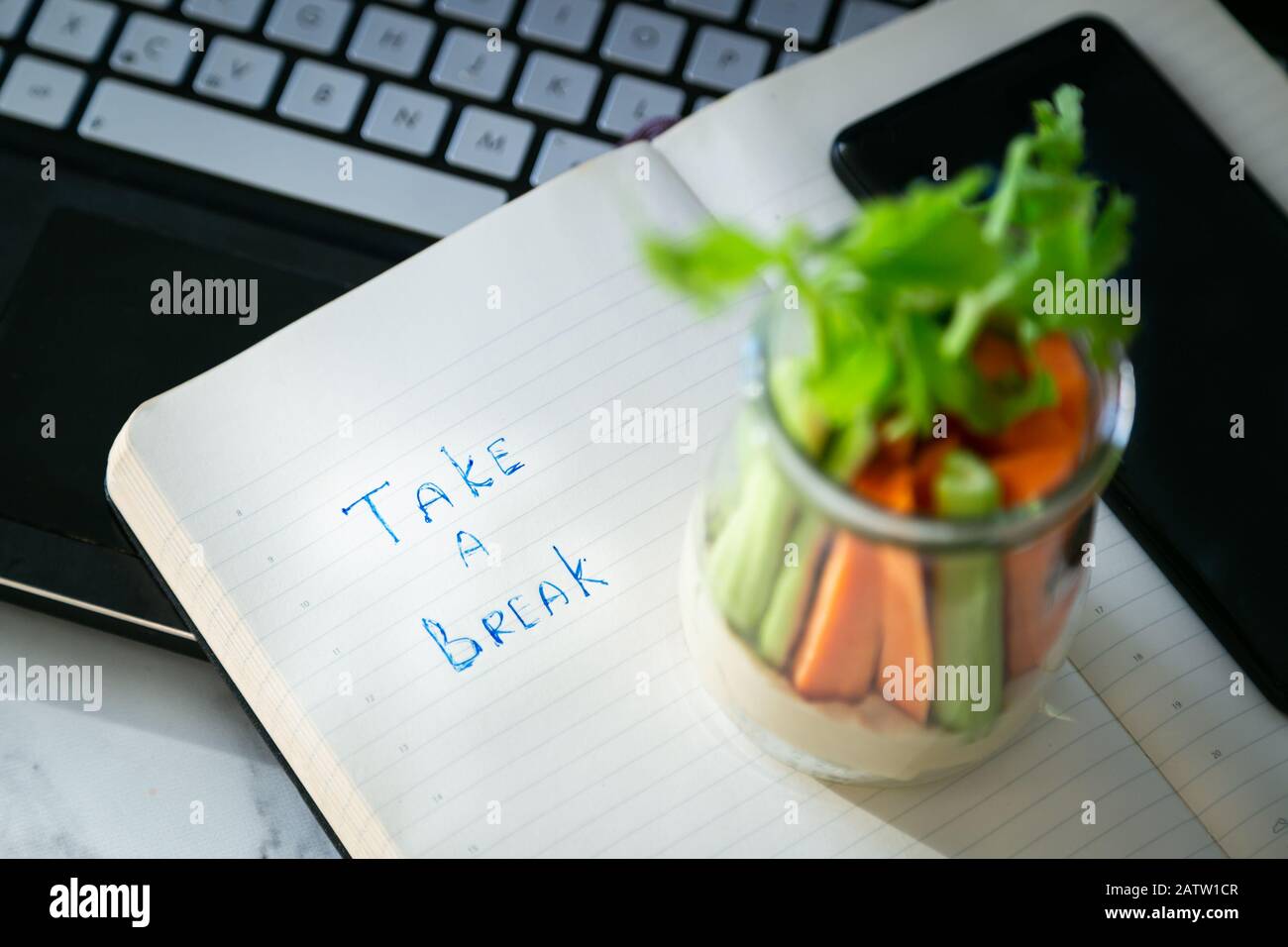 Zero waste snack - hummus with carrot and cilantro Stock Photo