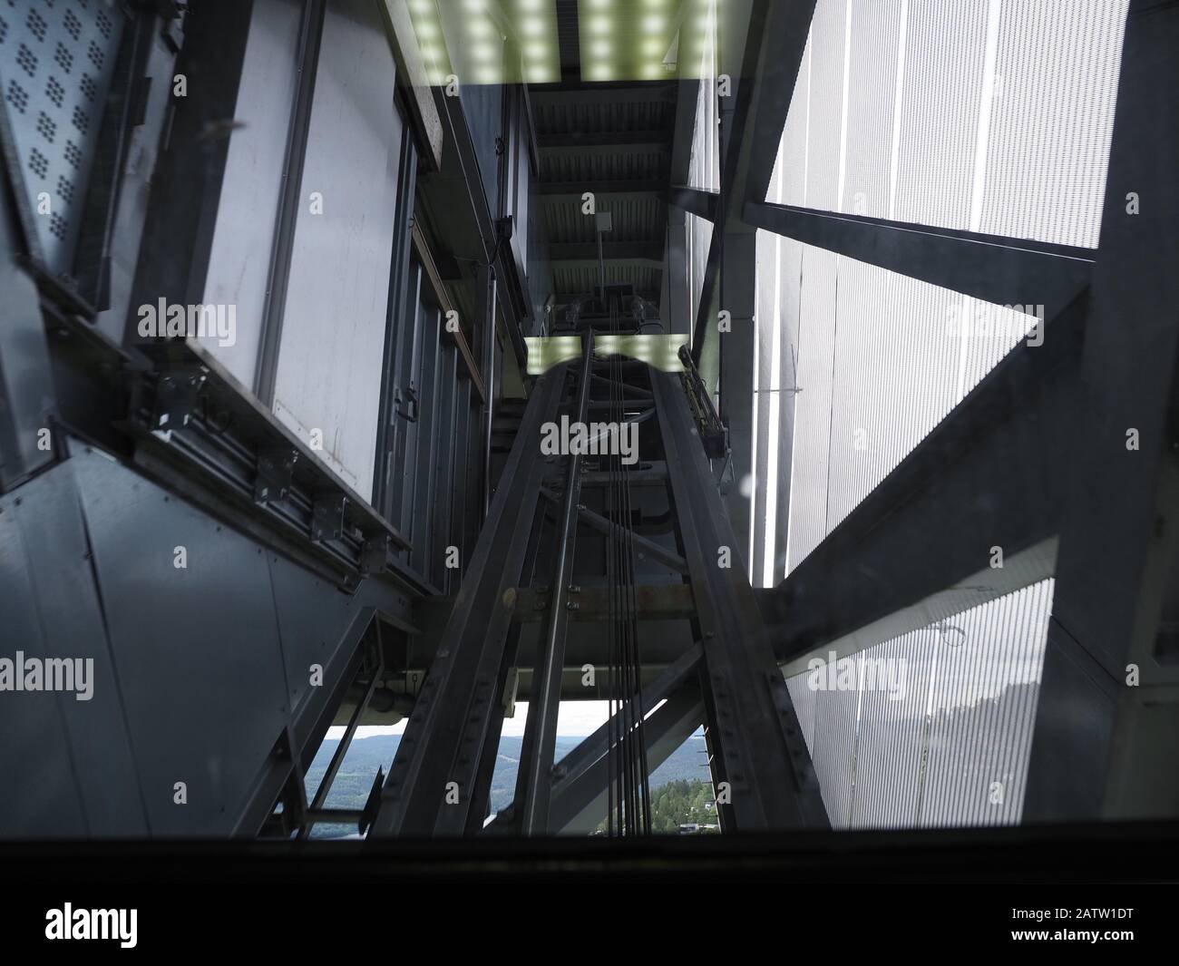 In the construction of ski jump elevator in Holmenkollen near european