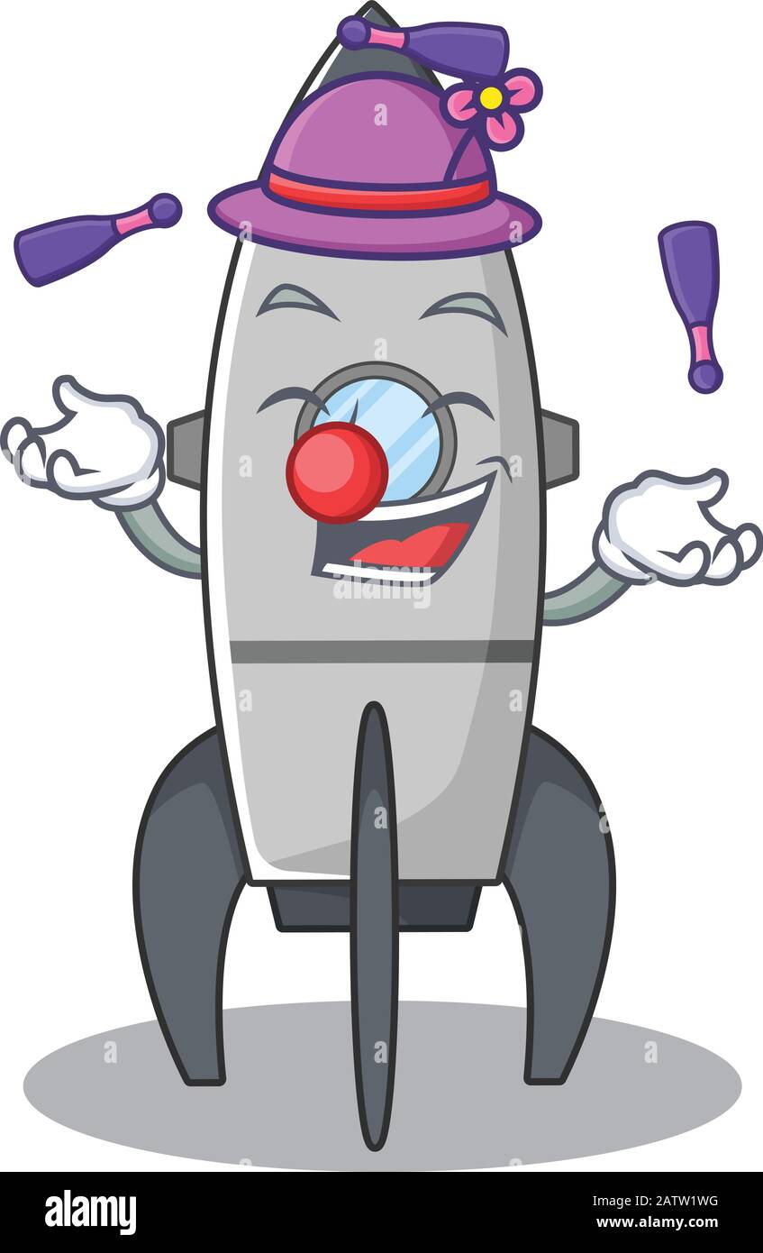 a lively rocket cartoon character design playing Juggling Stock Vector ...