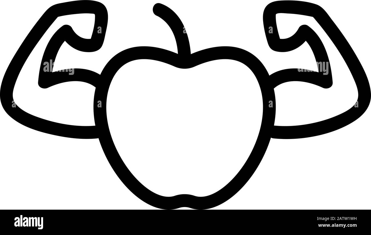The power of the apple icon vector. Isolated contour symbol illustration Stock Vector