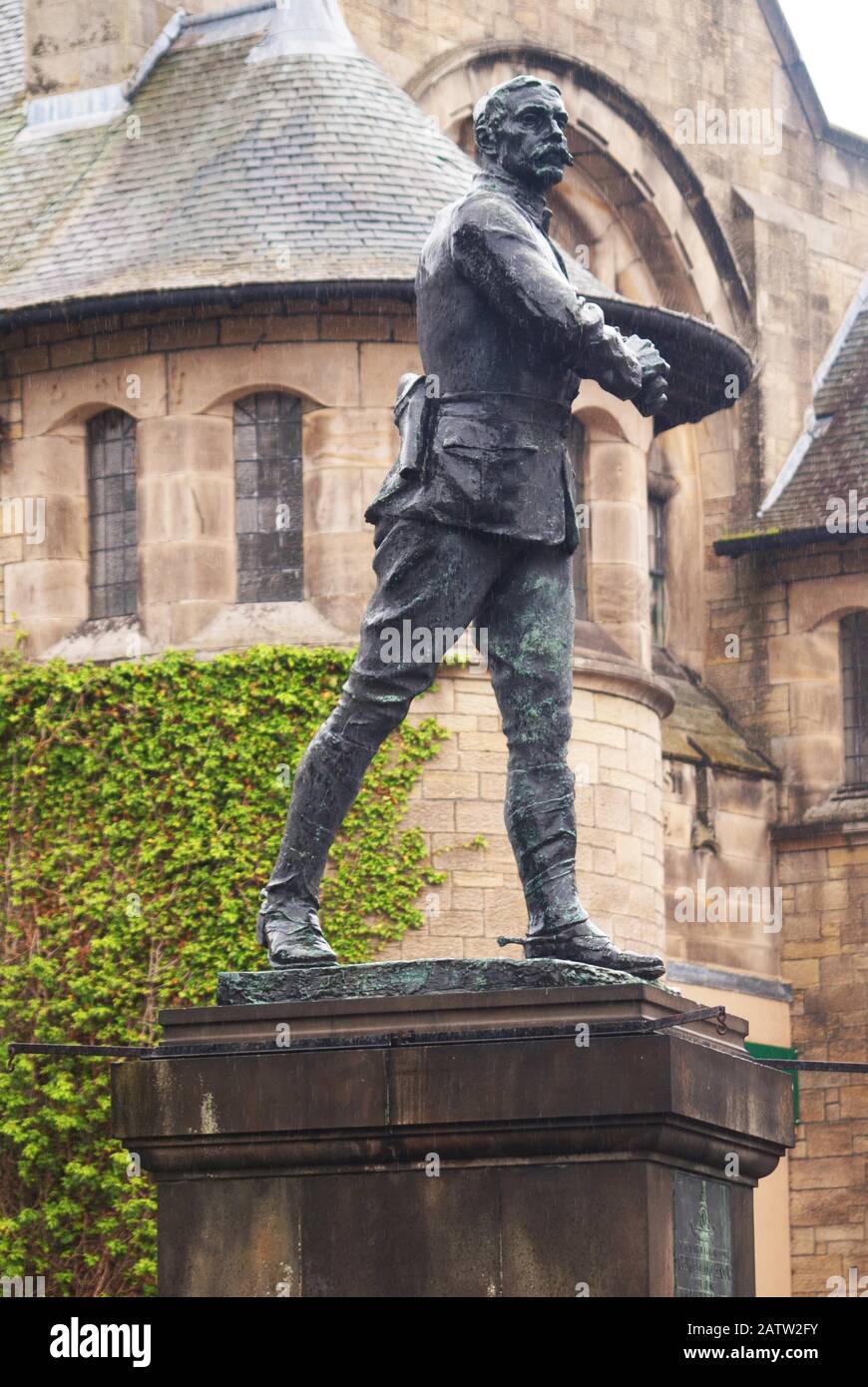 Statue in memory of Gallant Soldier Lt. Col. George Elliott Benson, Hexham, Northumberland Stock Photo