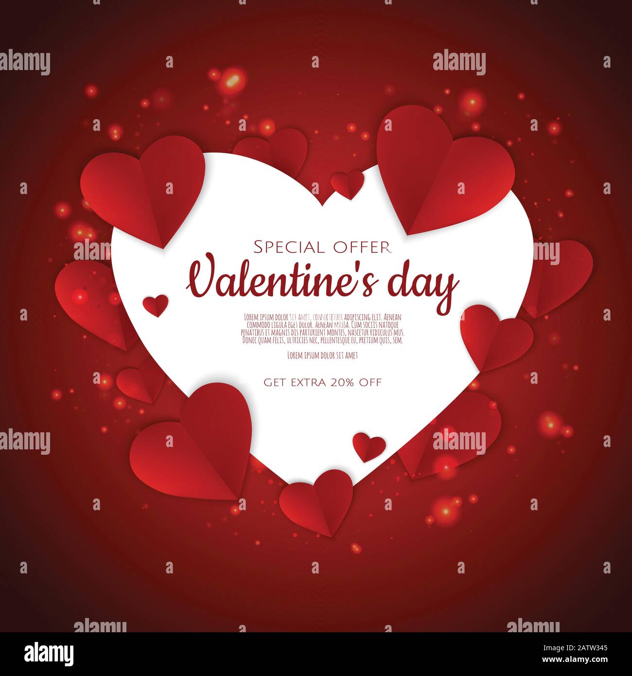 Valentines day background with Paper Heart. Can be used for Wallpaper