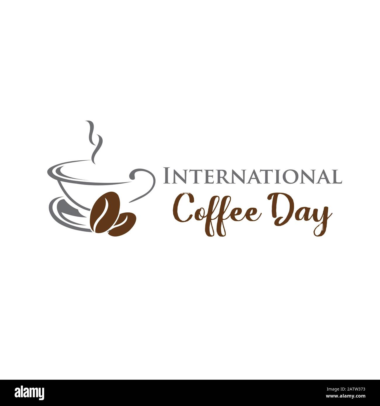 International Coffee Day 1 October Food Event Concept Lettering Handmade With The Name Of The Event Inscribed In The Cup Stock Vector Image Art Alamy