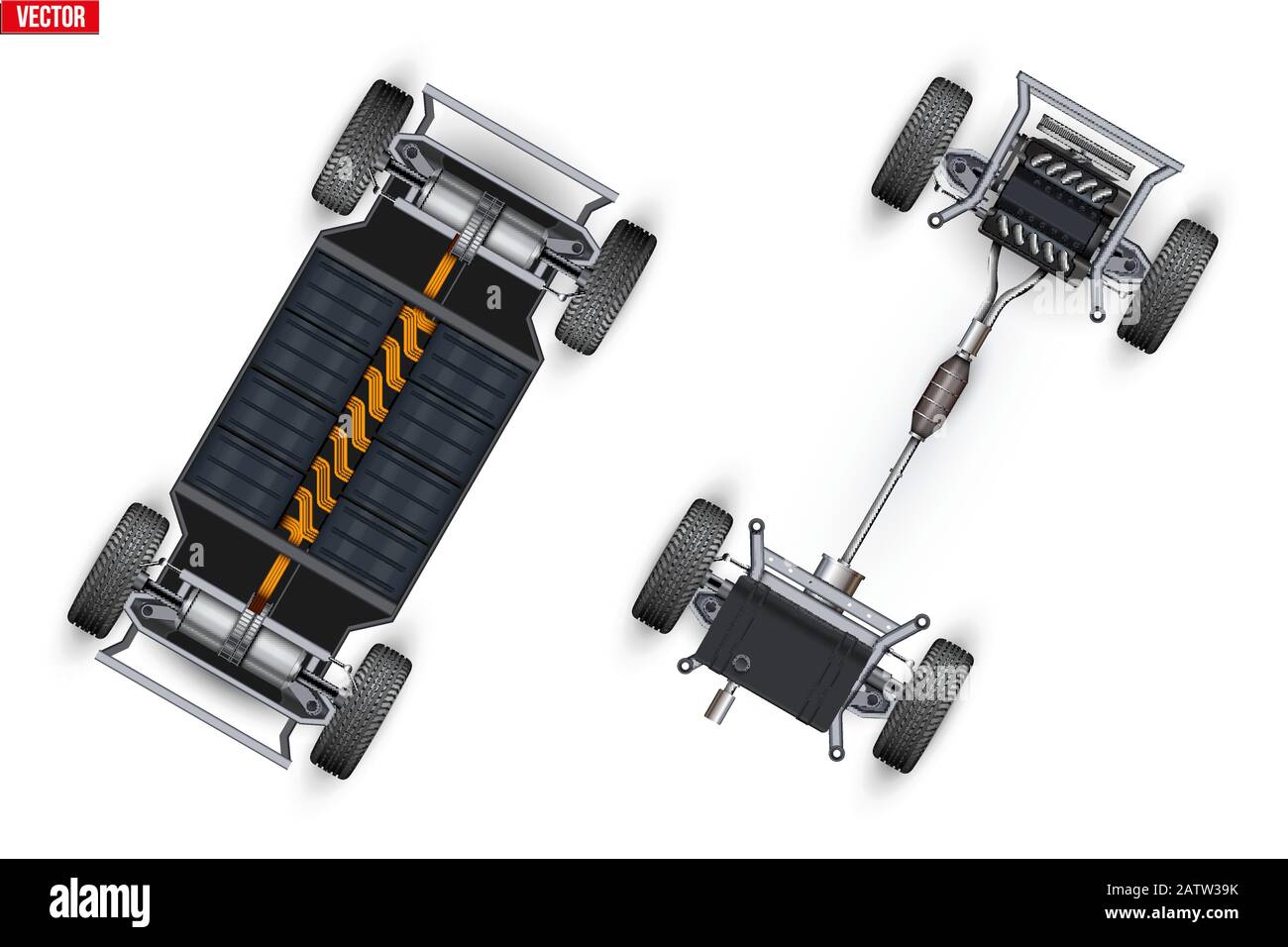 Set of Car rolling Chassis Stock Vector Image & Art Alamy