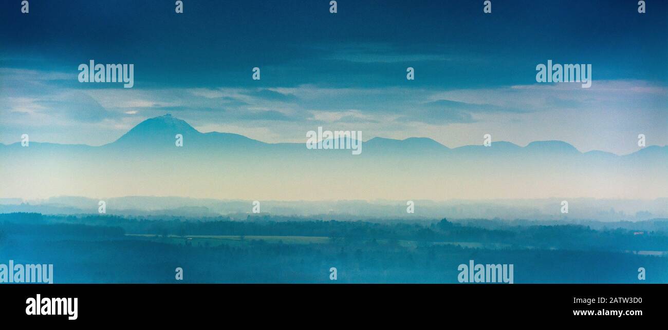 Volcanic landscape of Regional Nature Park of the Volcanoes of Auvergne ...
