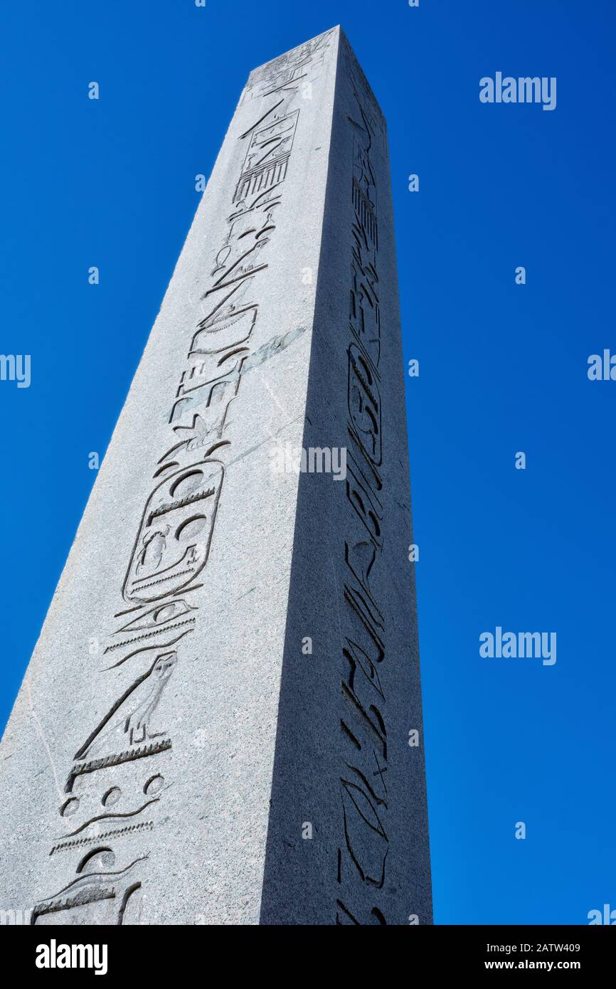 View upwards of Egyptian obelisk in Istanbul square Stock Photo