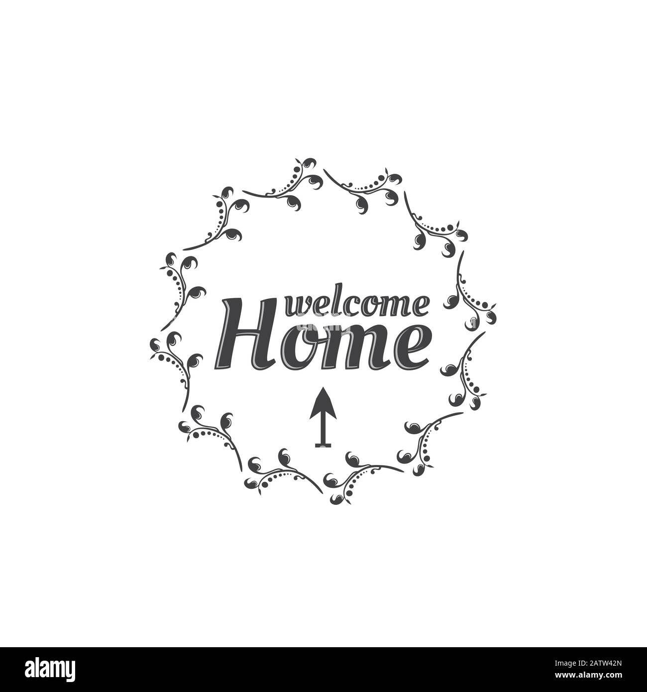 Welcome home. Greeting card with brush lettering. Hand drawn design element. Perfect for cards and posters, billboards and photo overlays. Stock Vector