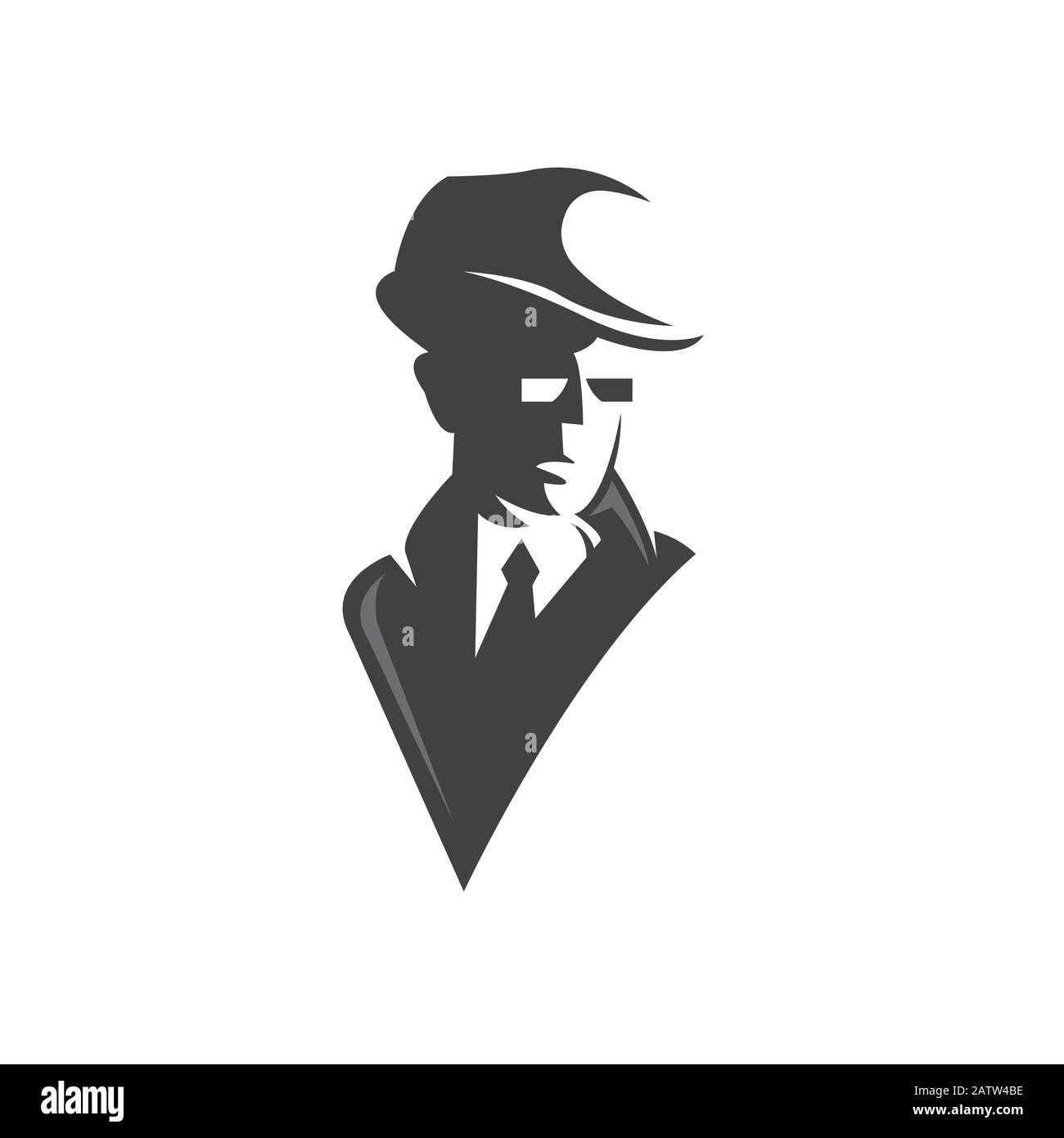 Detective agency vector sign. Spy icon. Vintage label. Private detective logo. Vector EPS 10 illustration Stock Vector