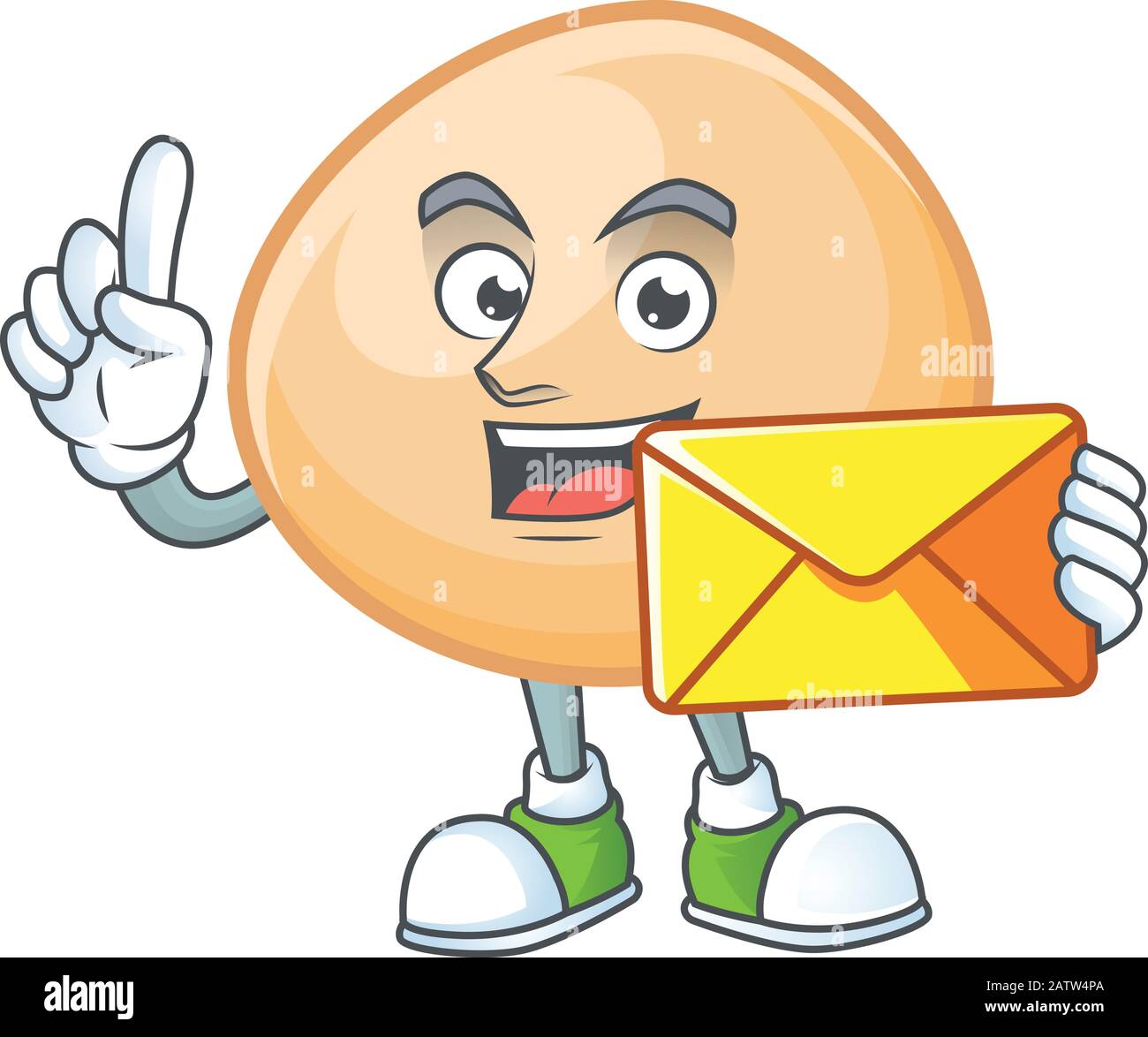 Cheerfully brown hoppang mascot design with envelope Stock Vector Image ...