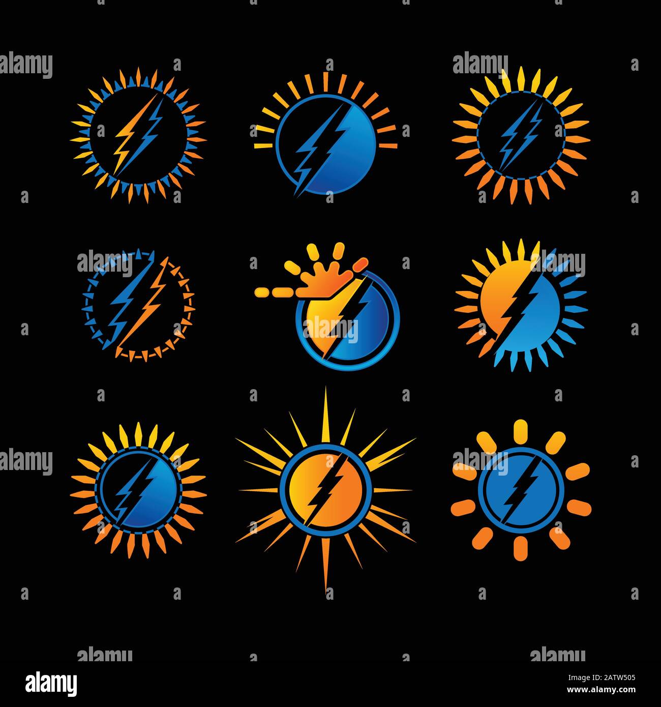 flash thunder icon Logo design Template element Stock Vector Image