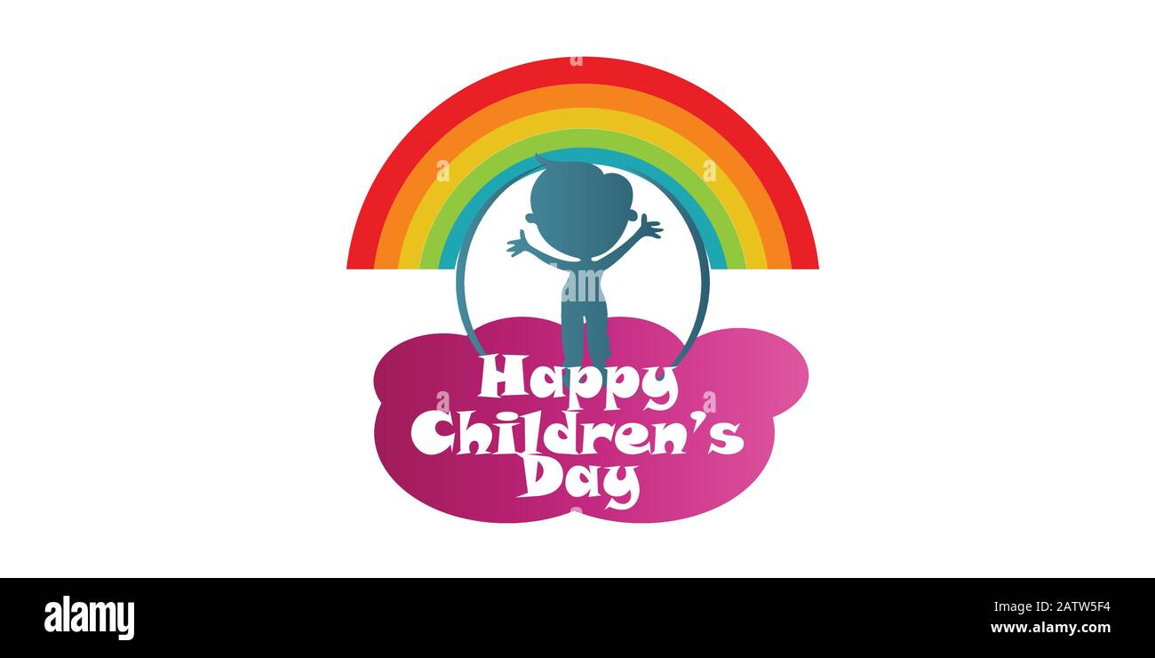 Happy Children day, illustration peaceful children's of boys or girls