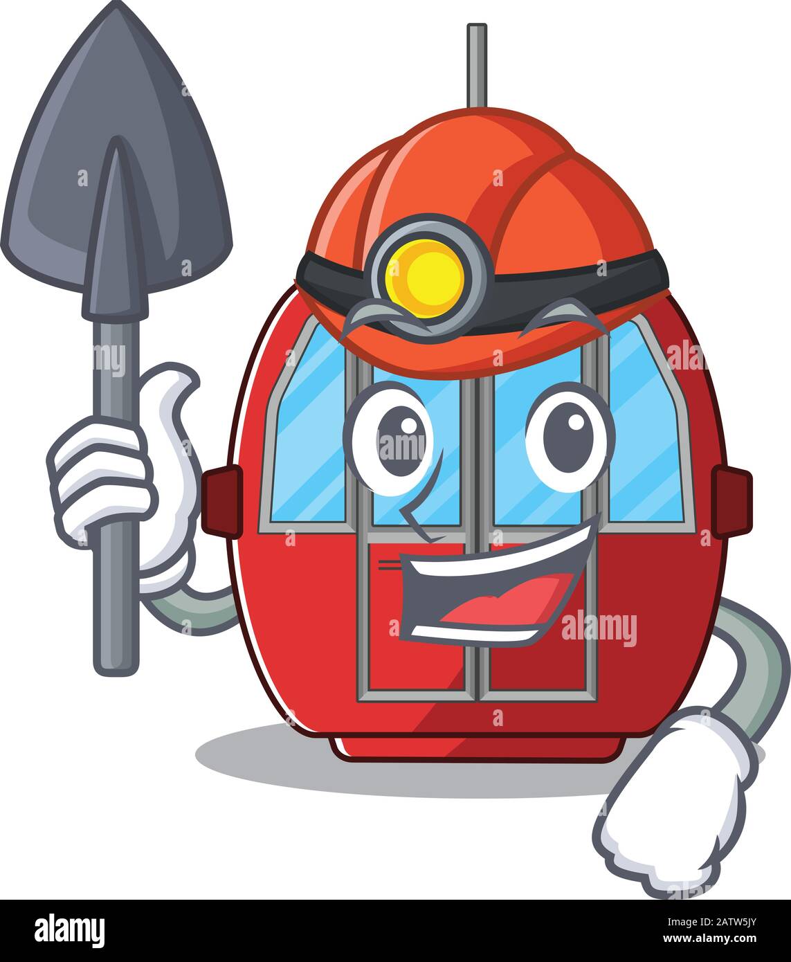 Cool clever Miner ropeway cartoon character design Stock Vector Image ...