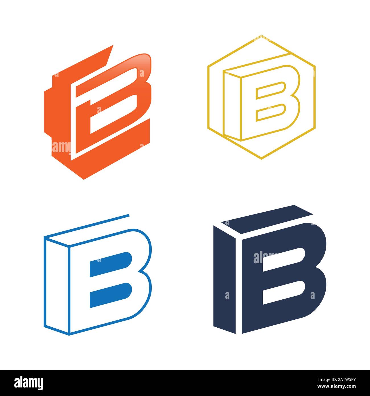 logo design vector illustration template, B letter logo vector, letter B logo vector Stock Vector