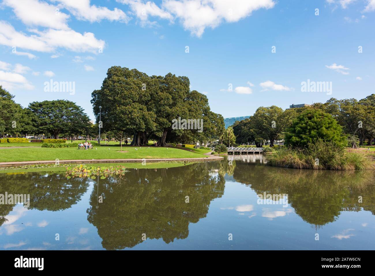 Sydney, Australia - April 25, 2016: Lake Northam and Park near Unifversity of Sydney Stock Photo