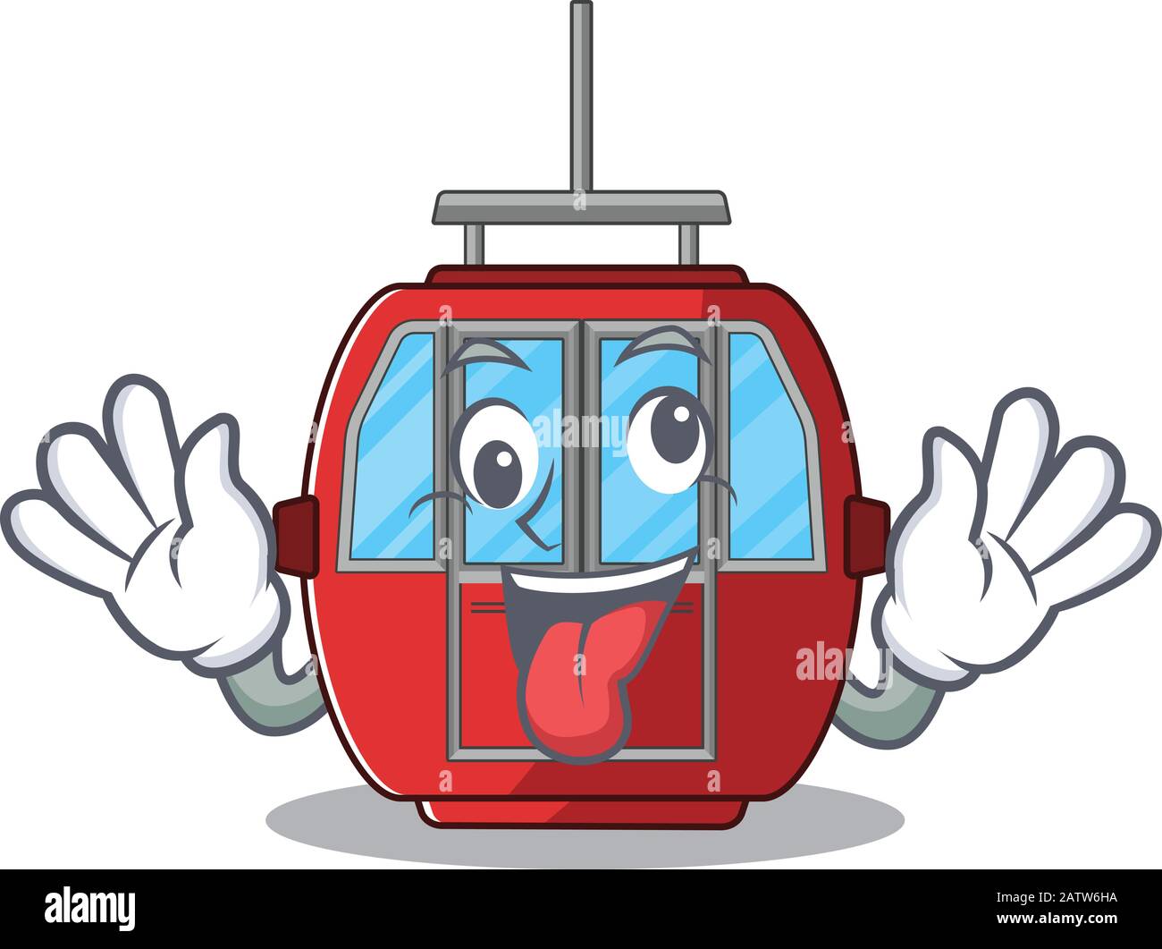 Cute sneaky ropeway Cartoon character with a crazy face Stock Vector ...