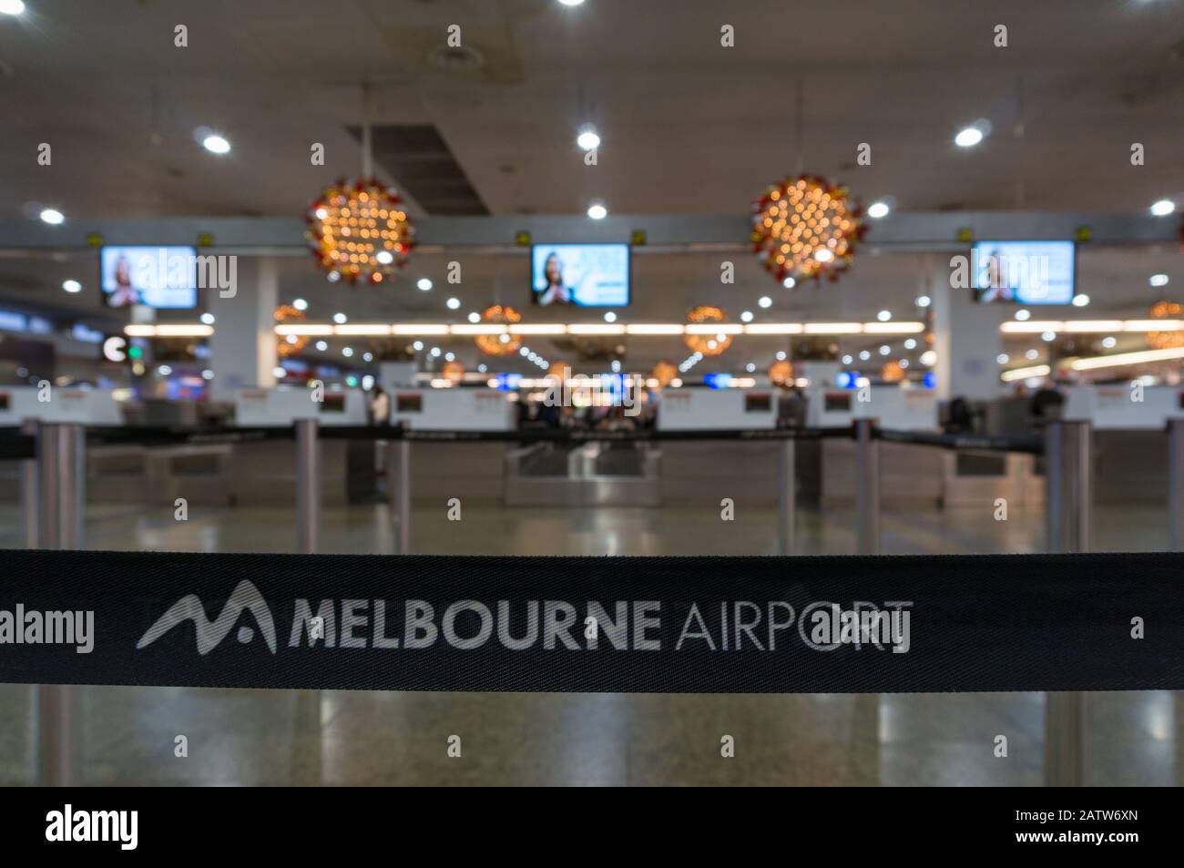 Melbourne, Australia - December 10, 2016: Melbourne airport check-in zone Stock Photo