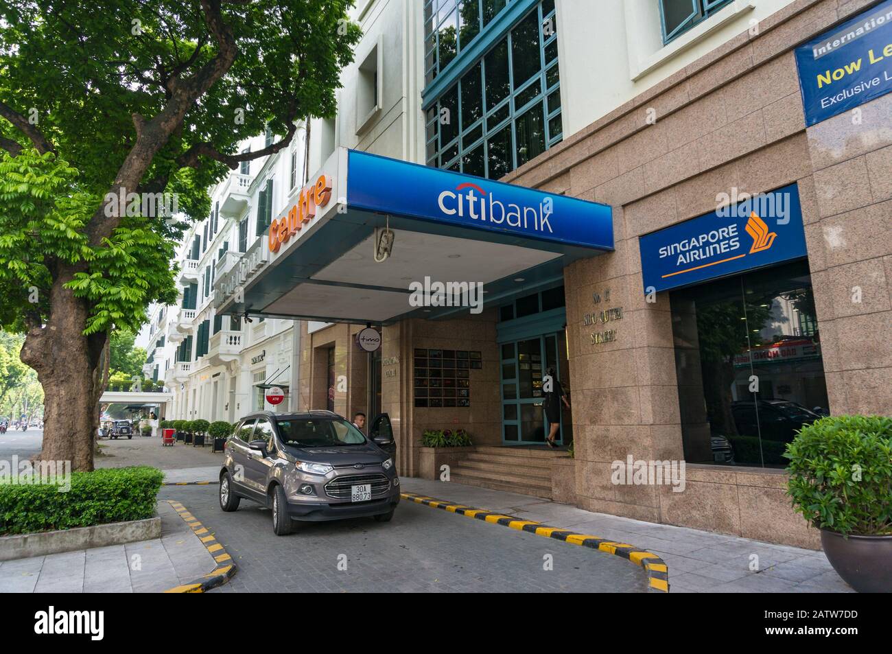 Hanoi, Vietnam - August 22, 2017: Citibank sign and logo in Hanoi, Vietnam. Citibank is a major international bank Stock Photo