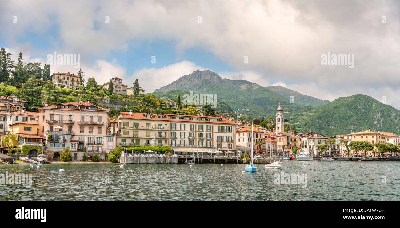 Waterfront of Menaggio at Lake Como, Lombardy, Italy Stock Photo