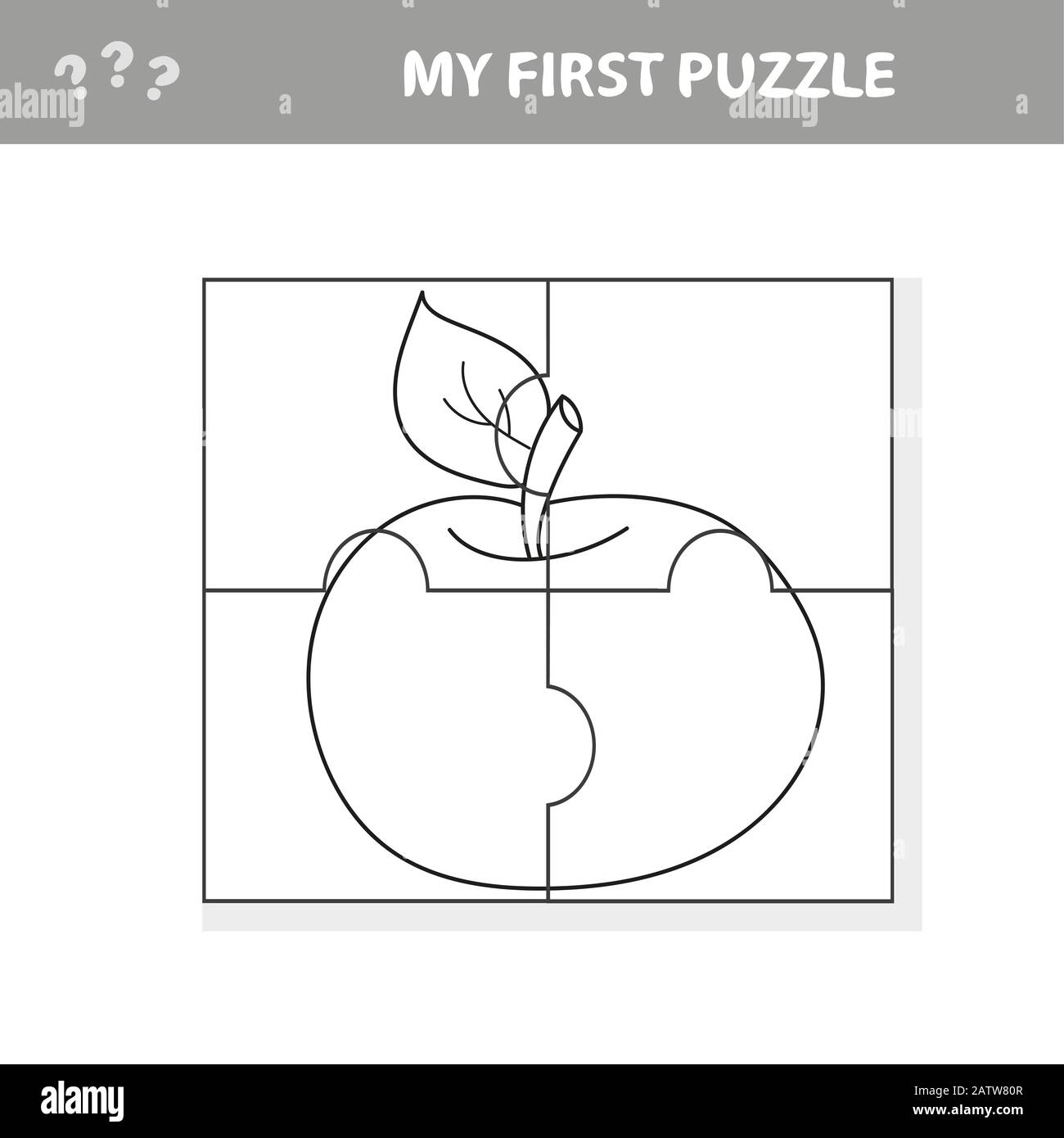 Puzzle Game For Kids Education Developing Worksheet Learning Game For Children Apple My First Puzzle And Coloring Book Stock Vector Image Art Alamy