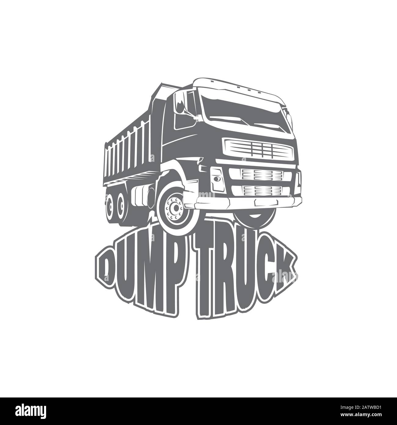 Vector Dump Truck. Available EPS-10 vector format separated by groups and layers for easy edit Stock Vector
