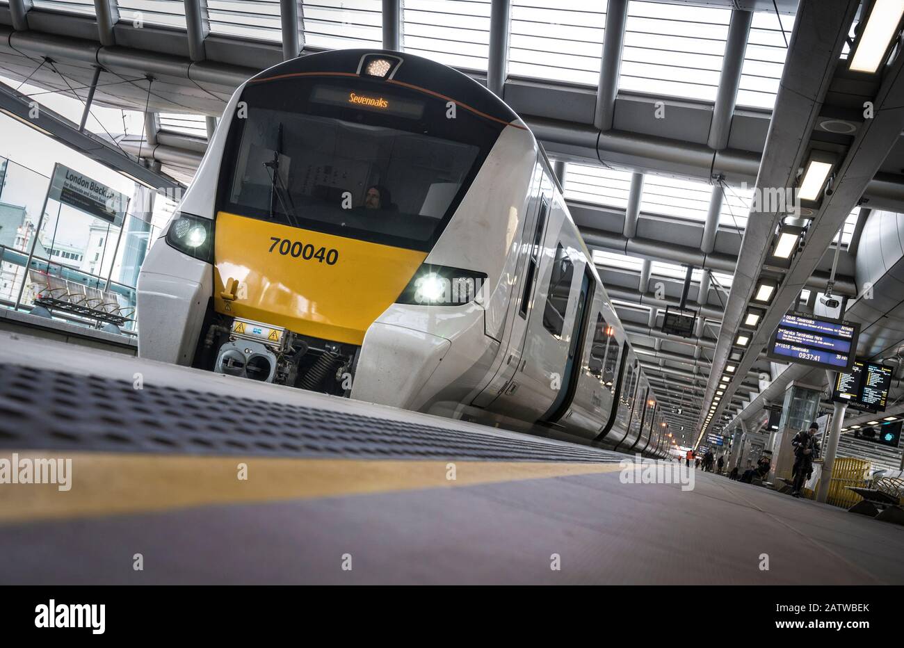 A Thameslink class 700 train waiting at a platform at London ...
