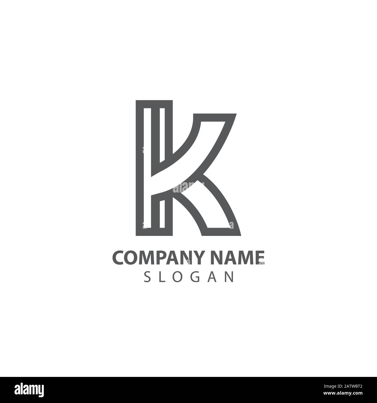 K Letter Logo concept. Creative Minimal emblem design template. Universal elegant icon. Premium business finance logotype. Graphic Alphabet Symbol for Stock Vector