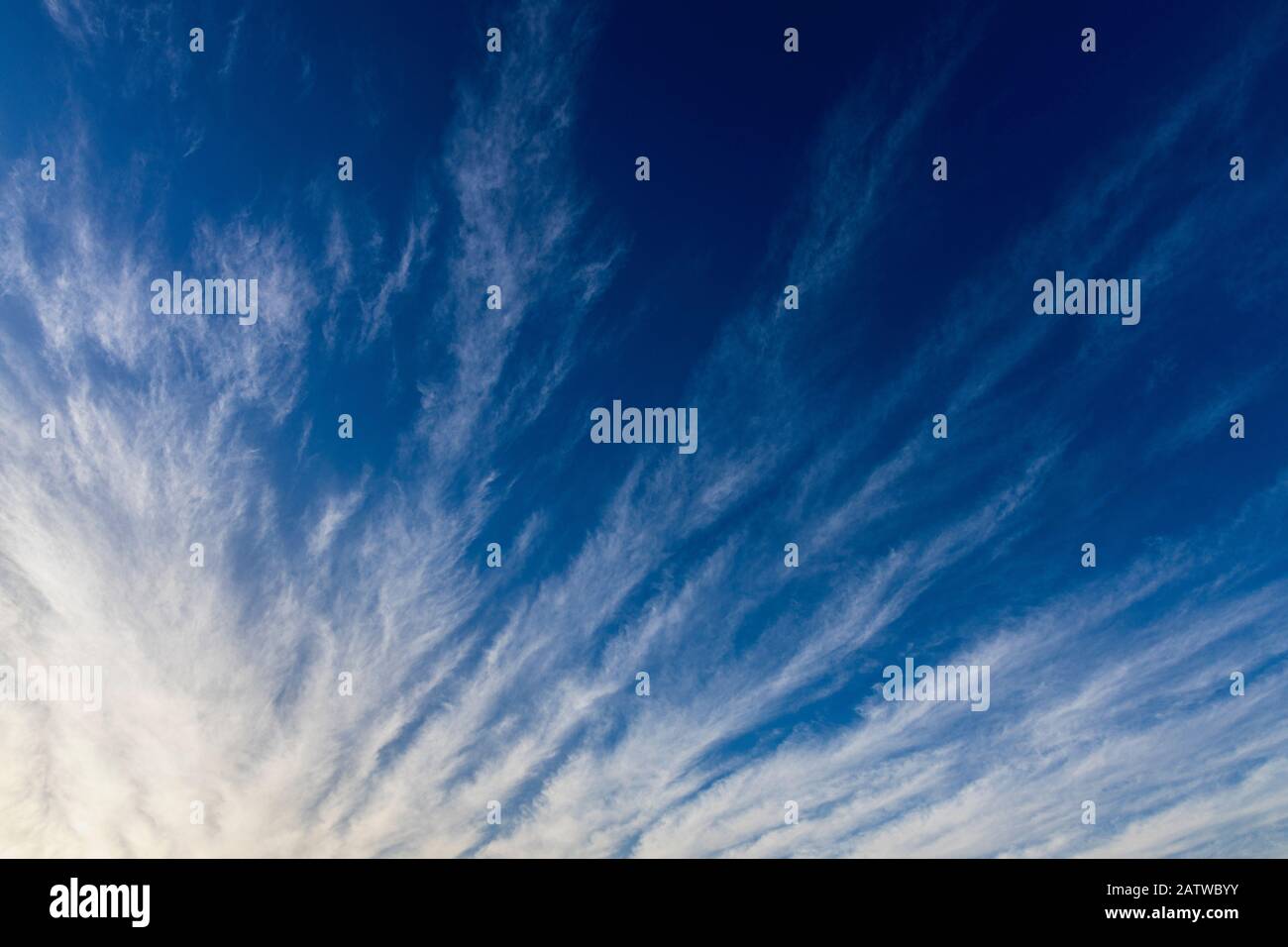 Stratus clouds against a blue sky Stock Photo