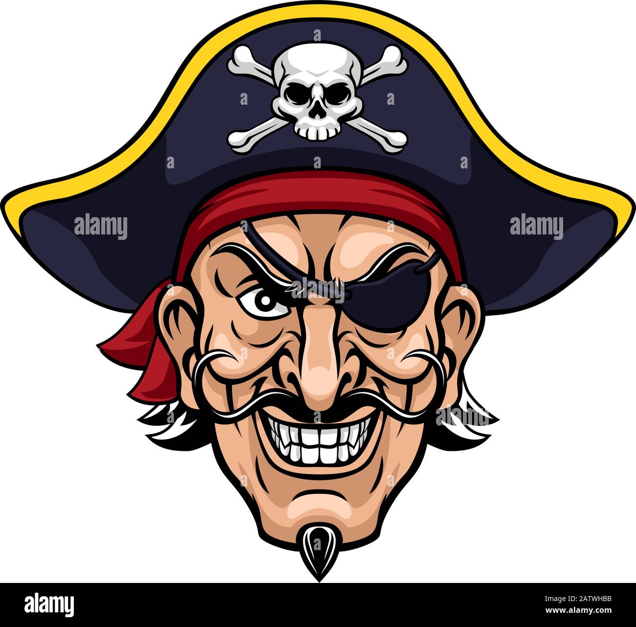 Pirate Captain Cartoon Character Mascot Stock Vector