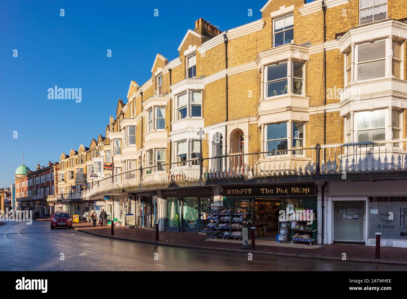 Attractive parade of shops on Monson Road, Tunbridge Wells, with flats