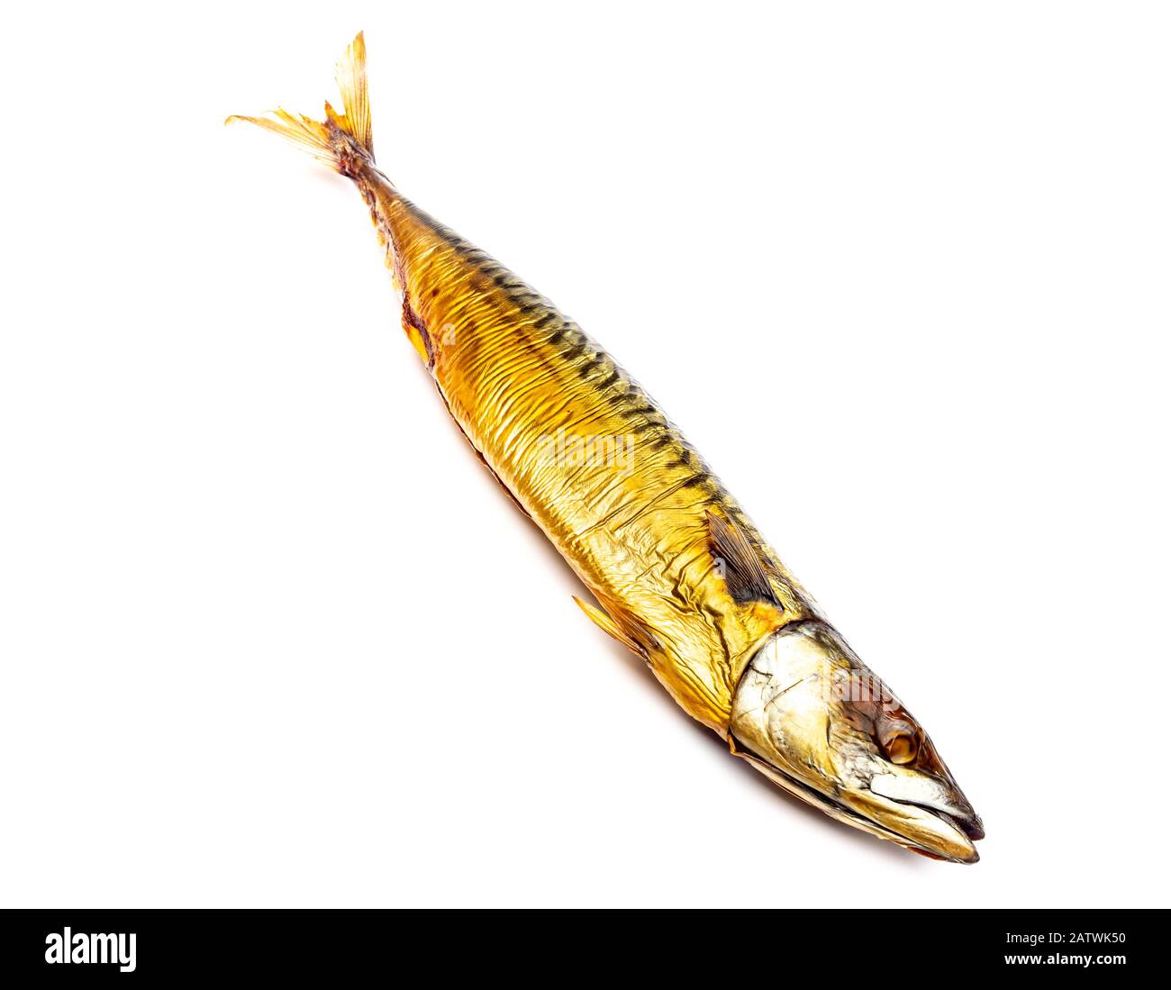 smoked mackerel isolated on white background Stock Photo
