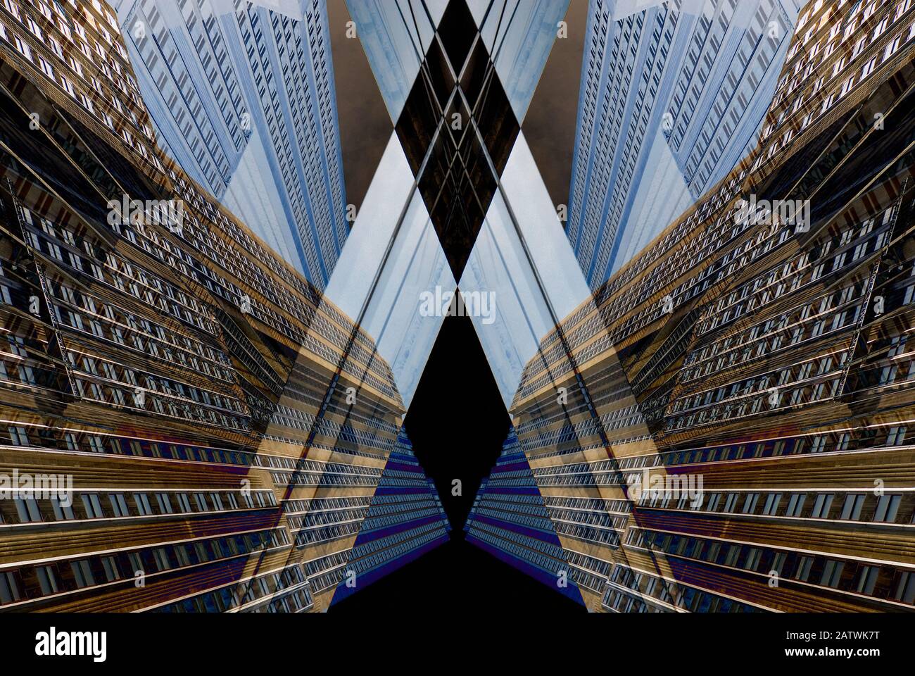 Abstract Geometric Digital Composite of the Facade of the Empire State Building in New York City, United States of America. Stock Photo