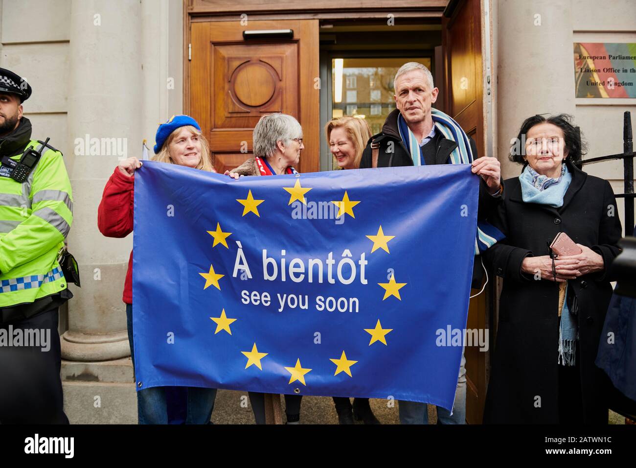 On the day of Brexit, European House, Smith Square Stock Photo