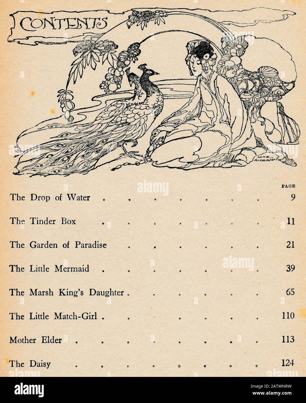 Andersen s fairy stories content  - 1924 - Illustration by Anne Anderson (1874 - 1930) Stock Photo