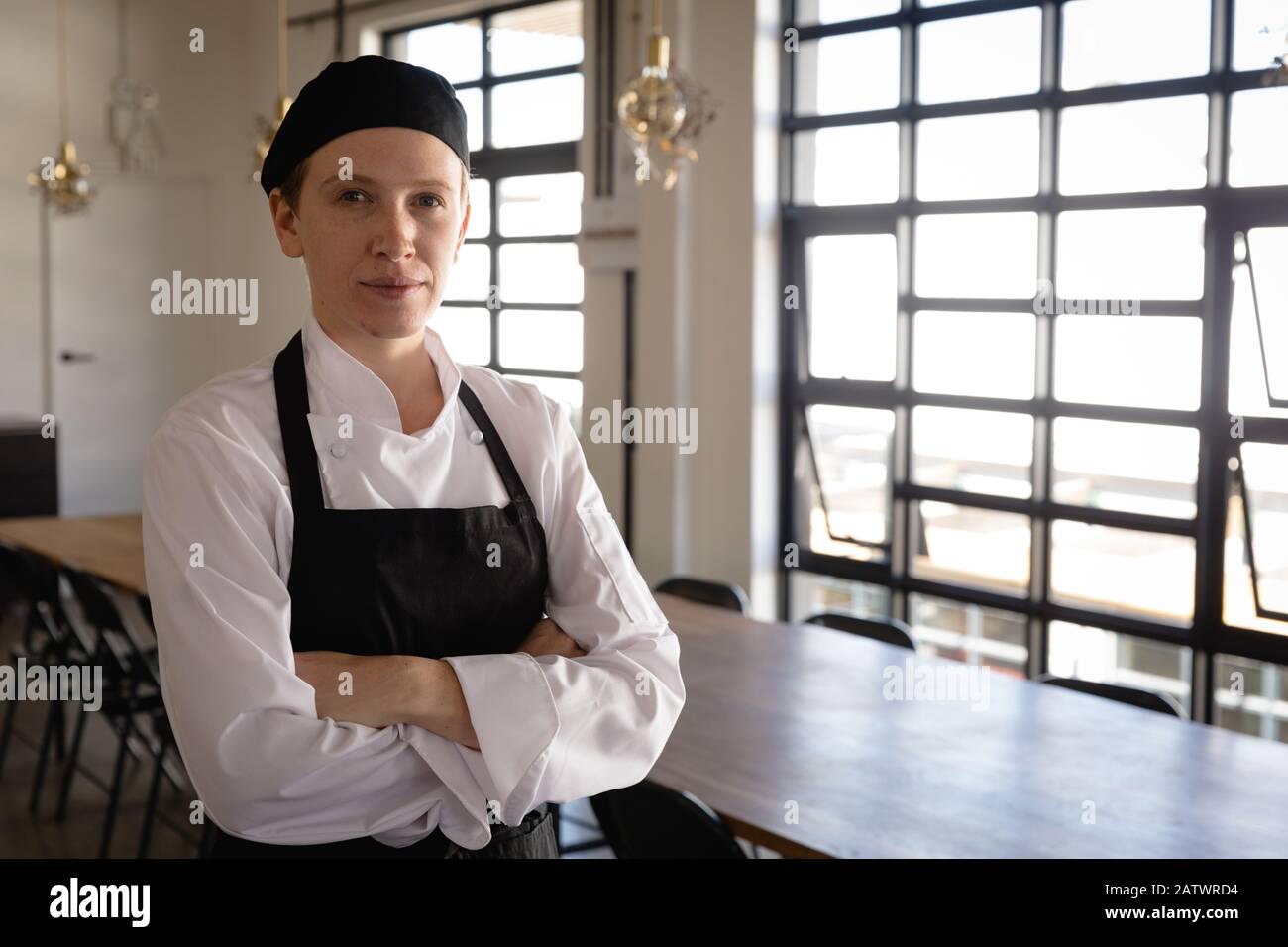 Caucasian chef looking at the camera Stock Photo