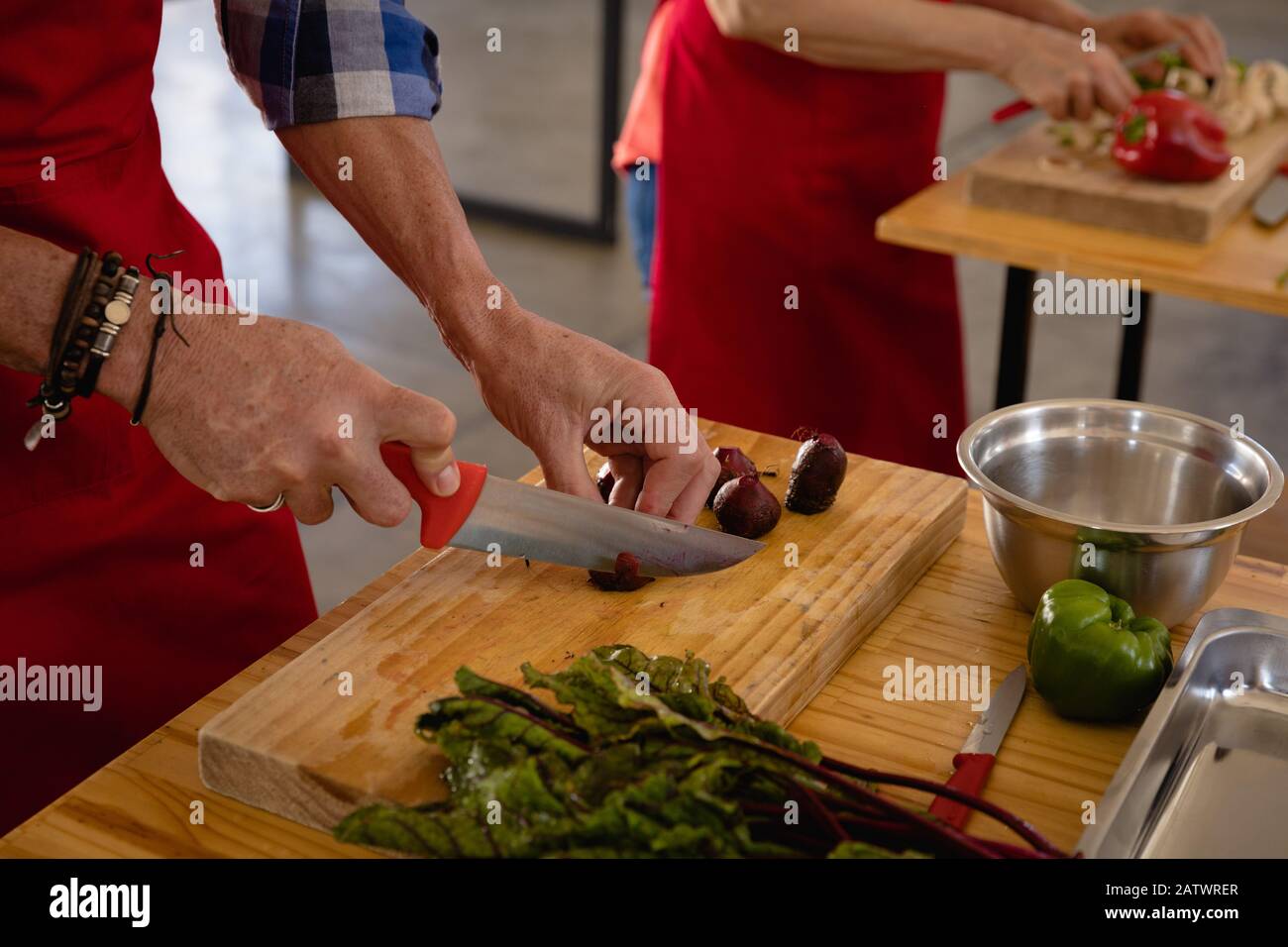 Chefs cooking together Stock Photo