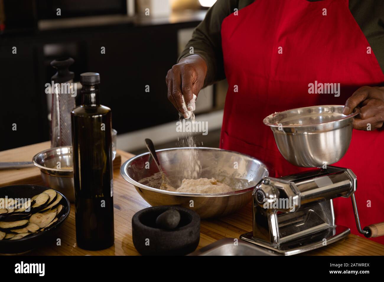 African chef cooking Stock Photo